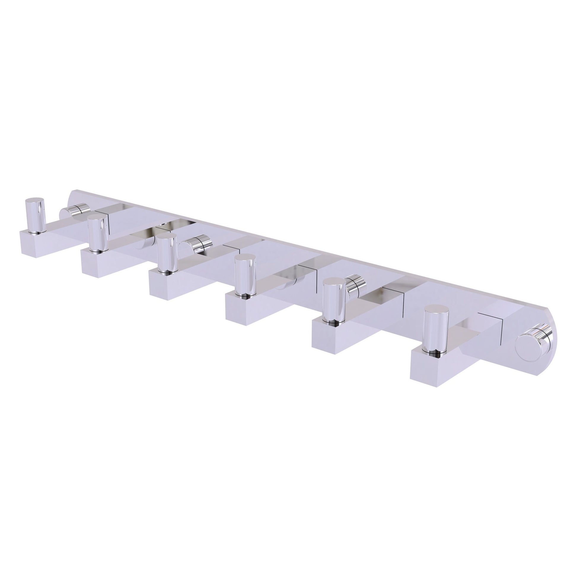 Allied Brass Montero 15.5" x 2.8" Polished Chrome Solid Brass 6-Position Tie and Belt Rack