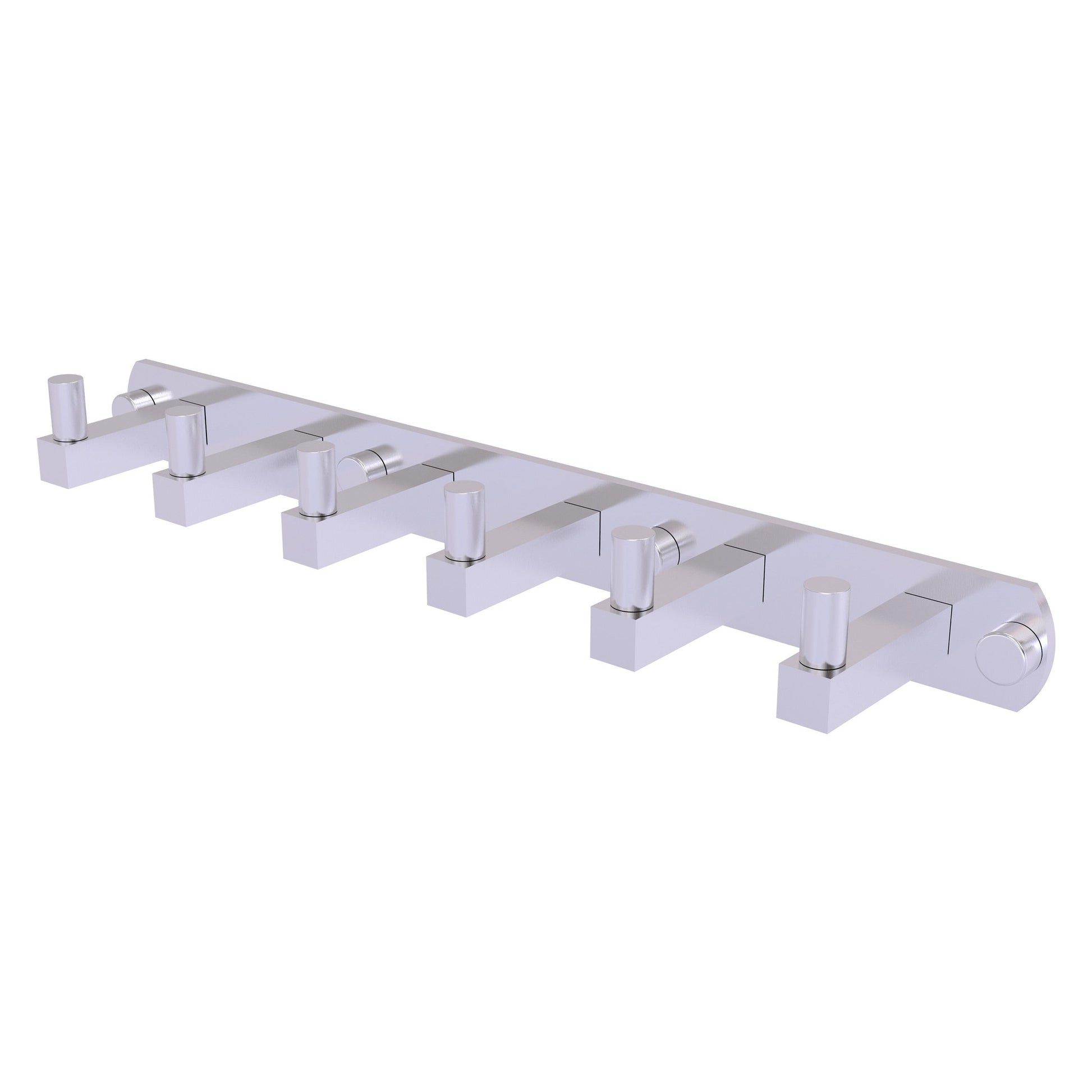 Allied Brass Montero 15.5" x 2.8" Satin Chrome Solid Brass 6-Position Tie and Belt Rack
