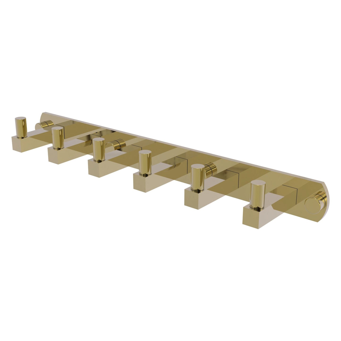 Allied Brass Montero 15.5" x 2.8" Unlacquered Brass Solid Brass 6-Position Tie and Belt Rack