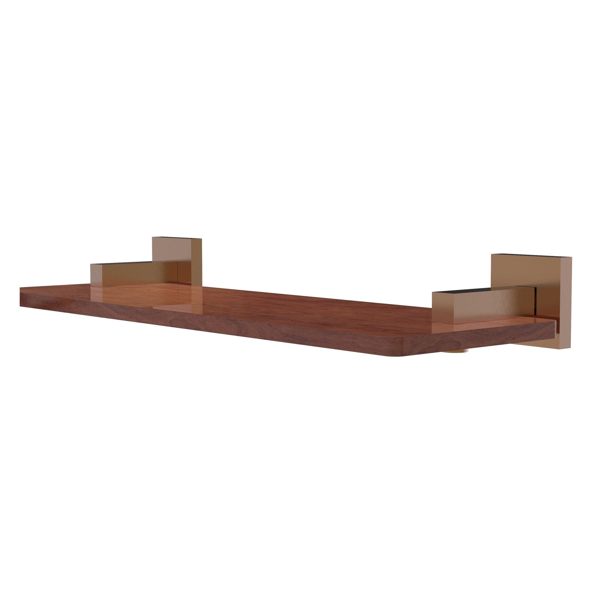 Allied Brass Montero 16" x 5" Brushed Bronze Solid Brass Solid IPE Ironwood Shelf