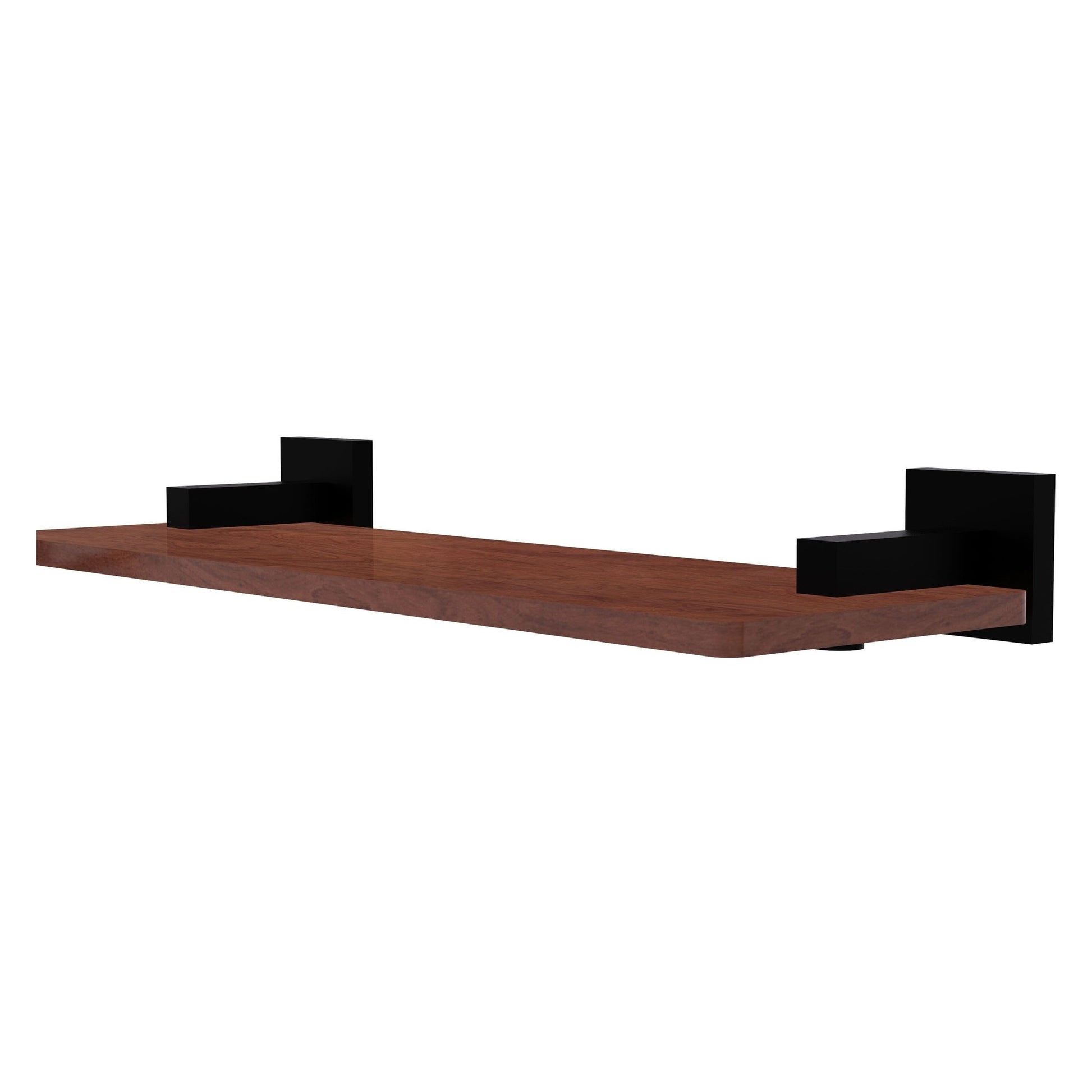 Allied Brass Montero 16" x 5" Matte Black Solid Brass Solid IPE Ironwood Shelf