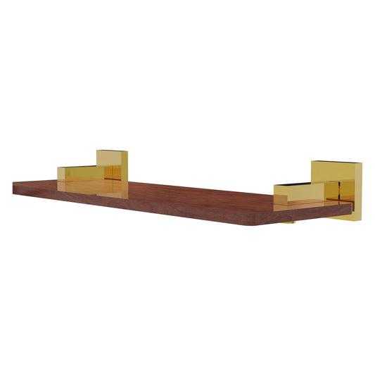Allied Brass Montero 16" x 5" Polished Brass Solid Brass Solid IPE Ironwood Shelf