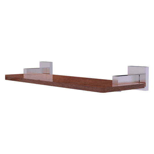 Allied Brass Montero 16" x 5" Satin Chrome Solid Brass Solid IPE Ironwood Shelf