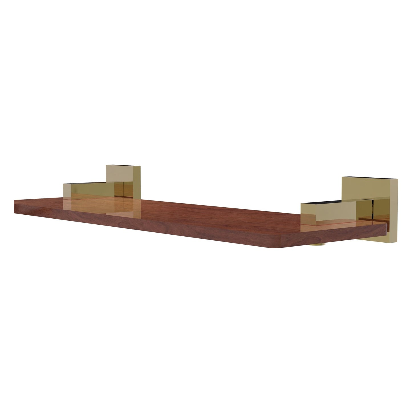 Allied Brass Montero 16" x 5" Unlacquered Brass Solid Brass Solid IPE Ironwood Shelf