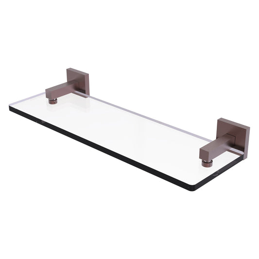 Allied Brass Montero 16" x 5.7" Antique Copper Solid Brass Glass Vanity Shelf With Beveled Edges