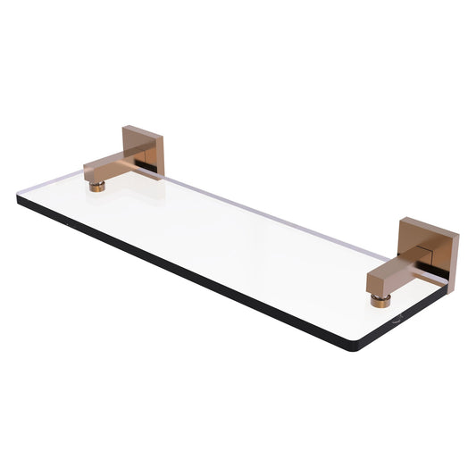 Allied Brass Montero 16" x 5.7" Brushed Bronze Solid Brass Glass Vanity Shelf With Beveled Edges