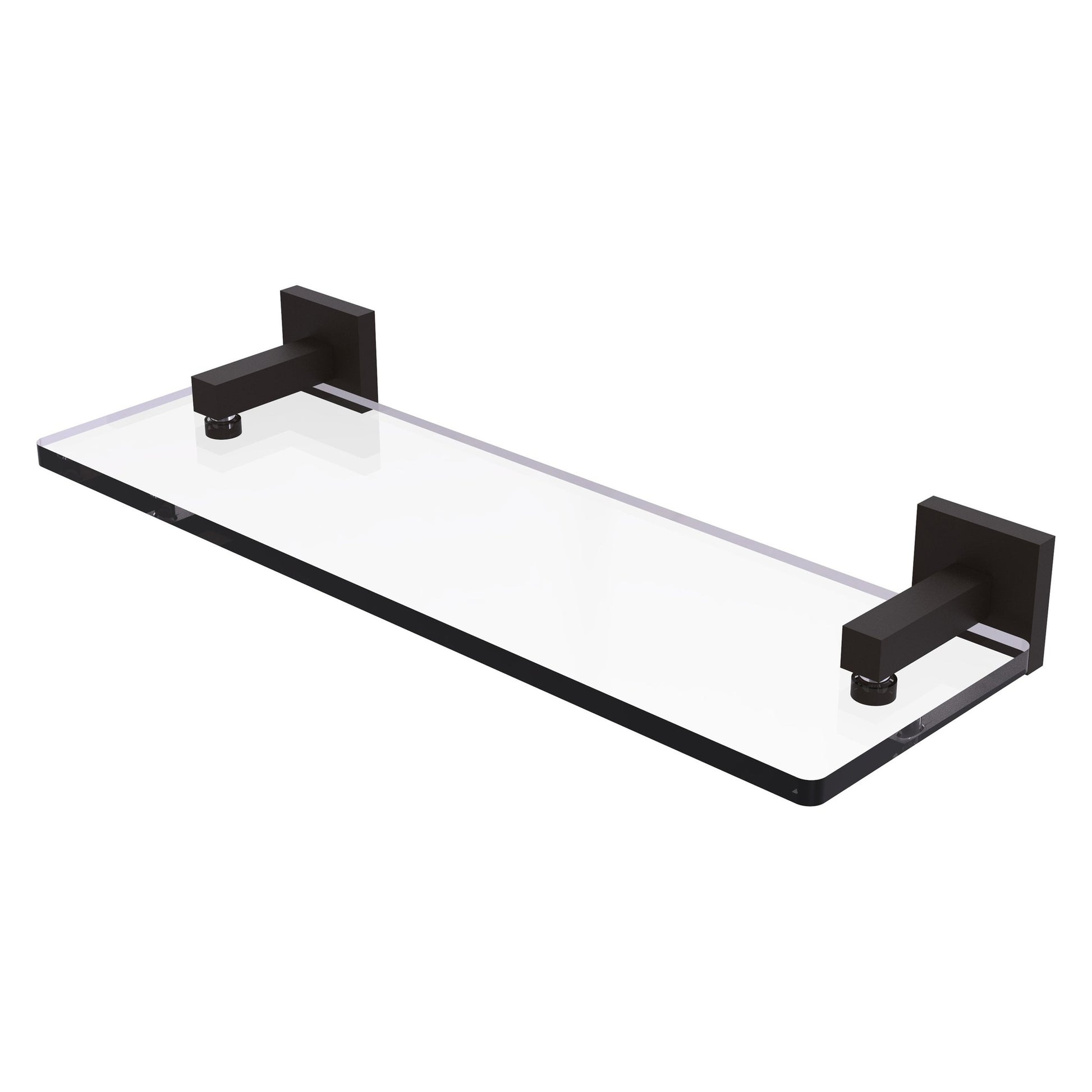 Allied Brass Montero 16" x 5.7" Oil Rubbed Bronze Solid Brass Glass Vanity Shelf With Beveled Edges