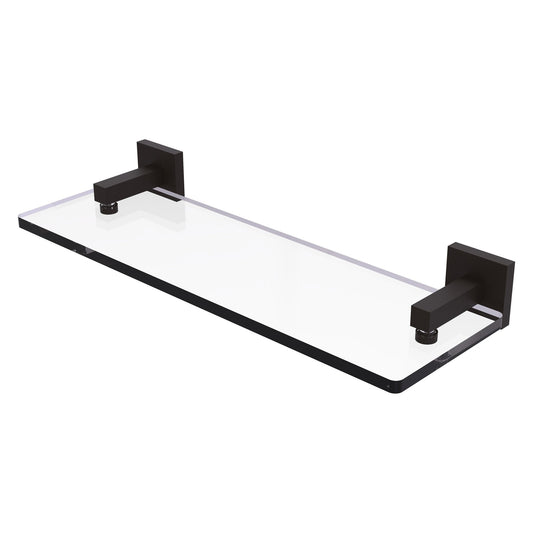 Allied Brass Montero 16" x 5.7" Oil Rubbed Bronze Solid Brass Glass Vanity Shelf With Beveled Edges