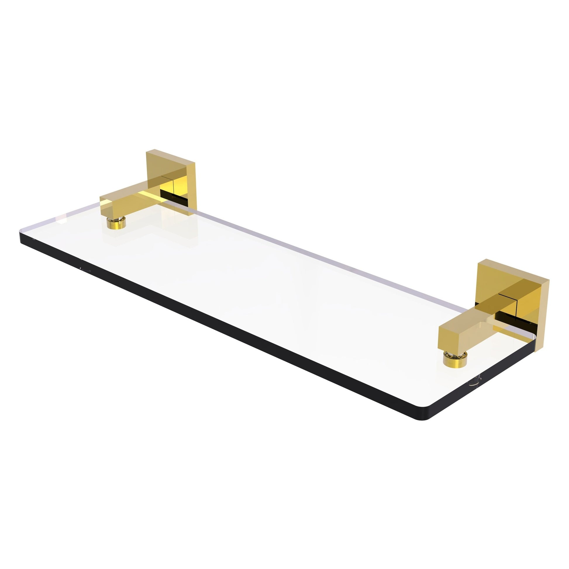 Allied Brass Montero 16" x 5.7" Polished Brass Solid Brass Glass Vanity Shelf With Beveled Edges