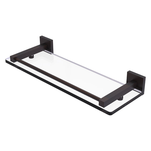 Allied Brass Montero 16" x 5.7" Venetian Bronze Solid Brass Glass Shelf With Gallery Rail