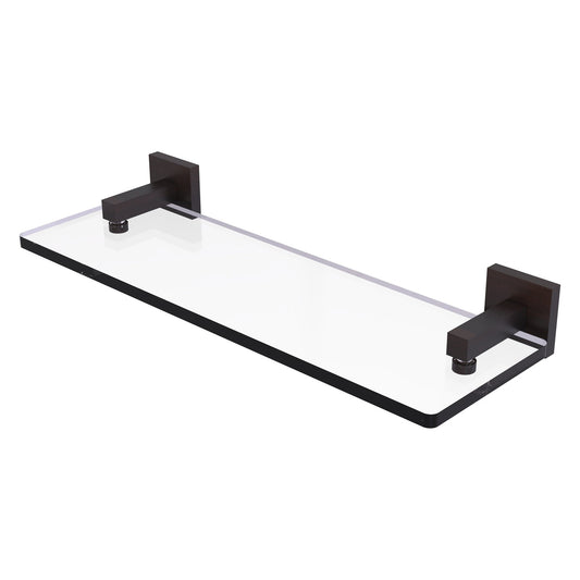 Allied Brass Montero 16" x 5.7" Venetian Bronze Solid Brass Glass Vanity Shelf With Beveled Edges