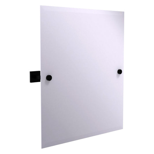 Allied Brass Montero 21" x 3.7" Matte Black Solid Brass Contemporary Frameless Rectangular Tilt Mirror With Beveled Edge