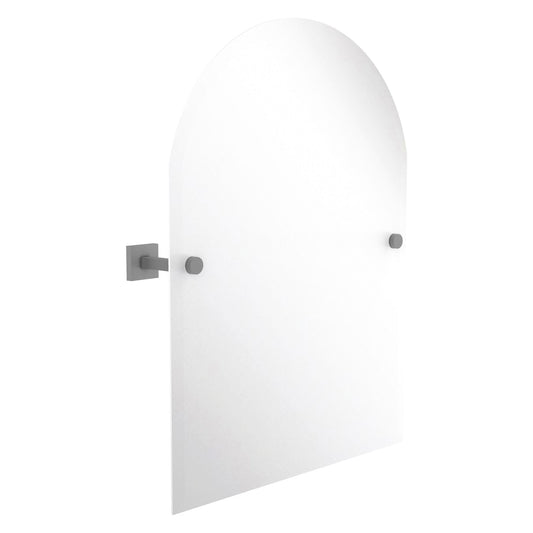 Allied Brass Montero 21" x 3.7" Matte Gray Solid Brass Contemporary Frameless Arched Top Tilt Mirror With Beveled Edge