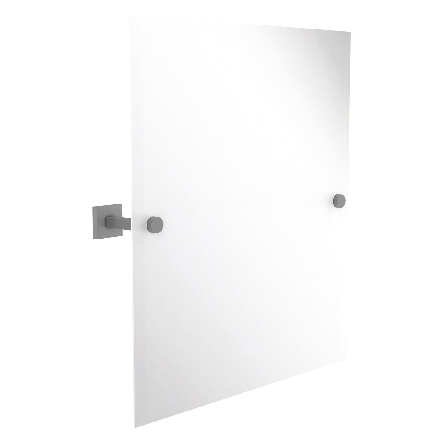 Allied Brass Montero 21" x 3.7" Matte Gray Solid Brass Contemporary Frameless Rectangular Tilt Mirror With Beveled Edge