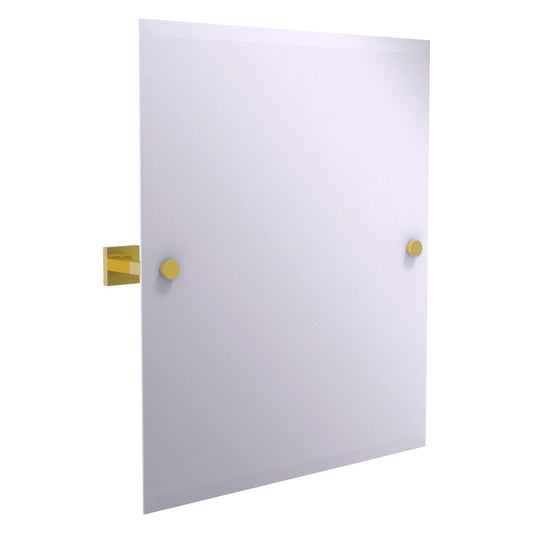 Allied Brass Montero 21" x 3.7" Polished Brass Solid Brass Contemporary Frameless Rectangular Tilt Mirror With Beveled Edge