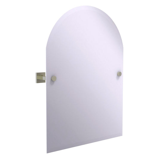 Allied Brass Montero 21" x 3.7" Polished Nickel Solid Brass Contemporary Frameless Arched Top Tilt Mirror With Beveled Edge