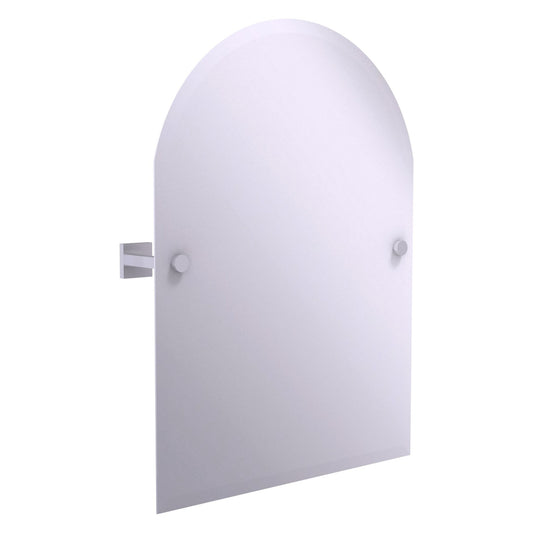 Allied Brass Montero 21" x 3.7" Satin Chrome Solid Brass Contemporary Frameless Arched Top Tilt Mirror With Beveled Edge