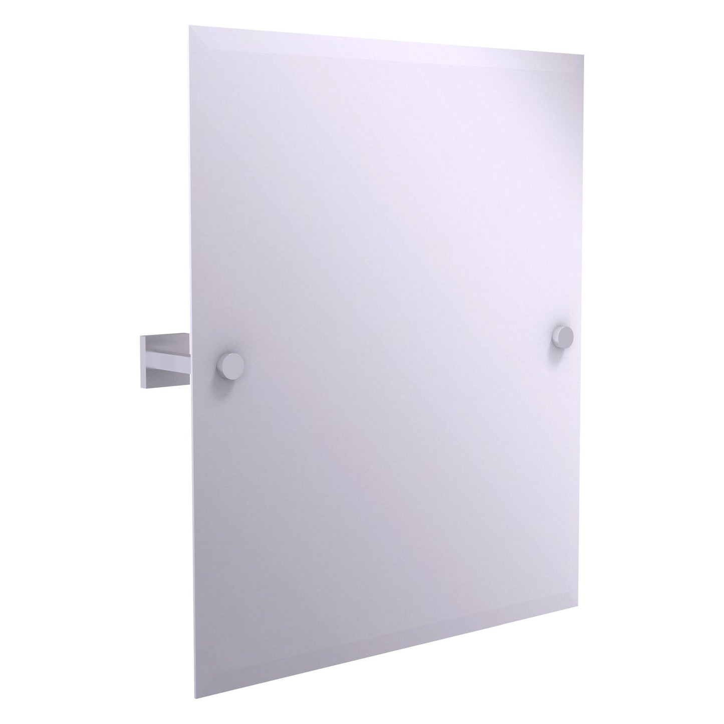 Allied Brass Montero 21" x 3.7" Satin Chrome Solid Brass Contemporary Frameless Rectangular Tilt Mirror With Beveled Edge