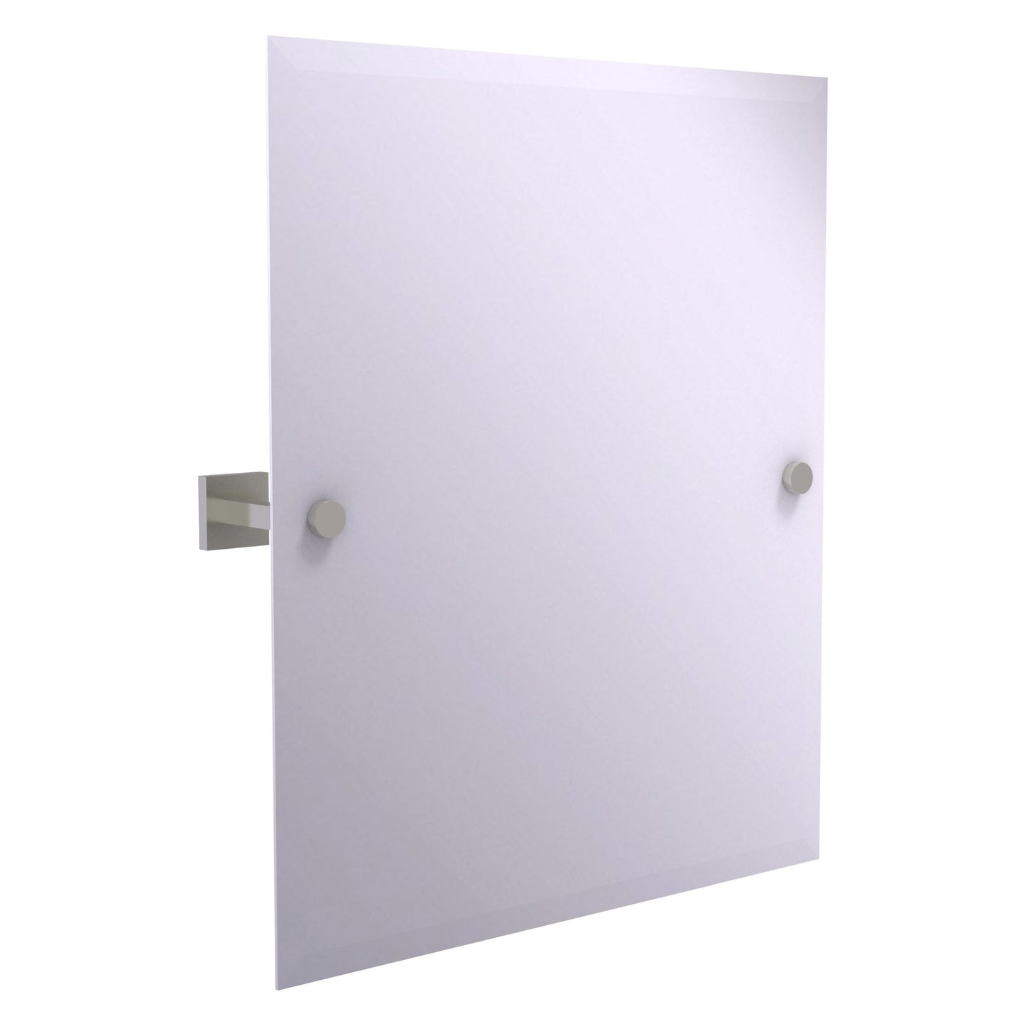 Allied Brass Montero 21" x 3.7" Satin Nickel Solid Brass Contemporary Frameless Rectangular Tilt Mirror With Beveled Edge