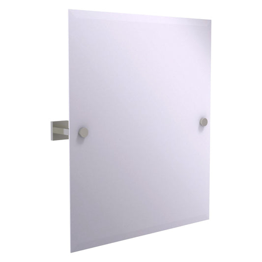 Allied Brass Montero 21" x 3.7" Satin Nickel Solid Brass Contemporary Frameless Rectangular Tilt Mirror With Beveled Edge