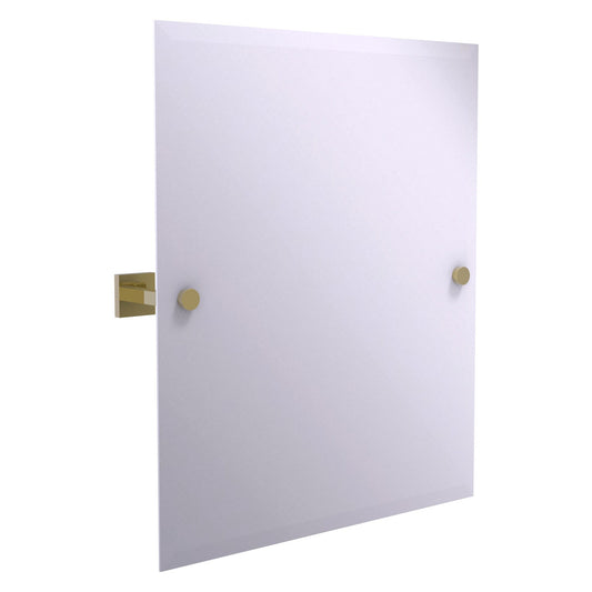 Allied Brass Montero 21" x 3.7" Unlacquered Brass Solid Brass Contemporary Frameless Rectangular Tilt Mirror With Beveled Edge