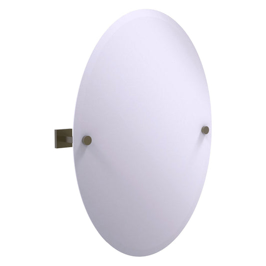 Allied Brass Montero 21.4" x 3.7" Antique Brass Solid Brass Contemporary Frameless Oval Tilt Mirror With Beveled Edge