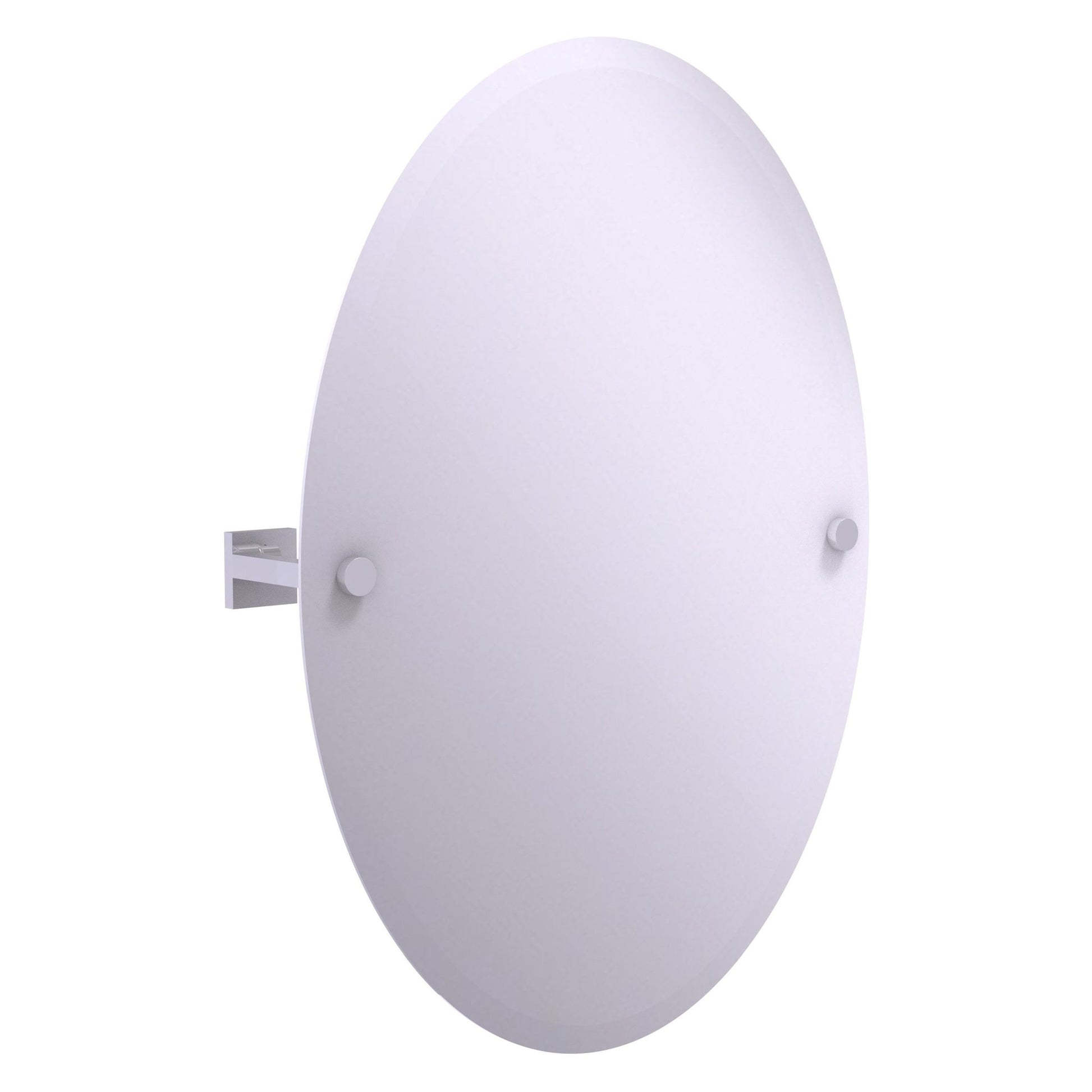 Allied Brass Montero 21.4" x 3.7" Polished Chrome Solid Brass Contemporary Frameless Oval Tilt Mirror With Beveled Edge