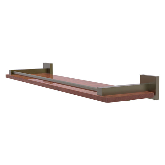 Allied Brass Montero 22" x 5" Antique Brass Solid Brass Solid IPE Ironwood Shelf With Gallery Rail
