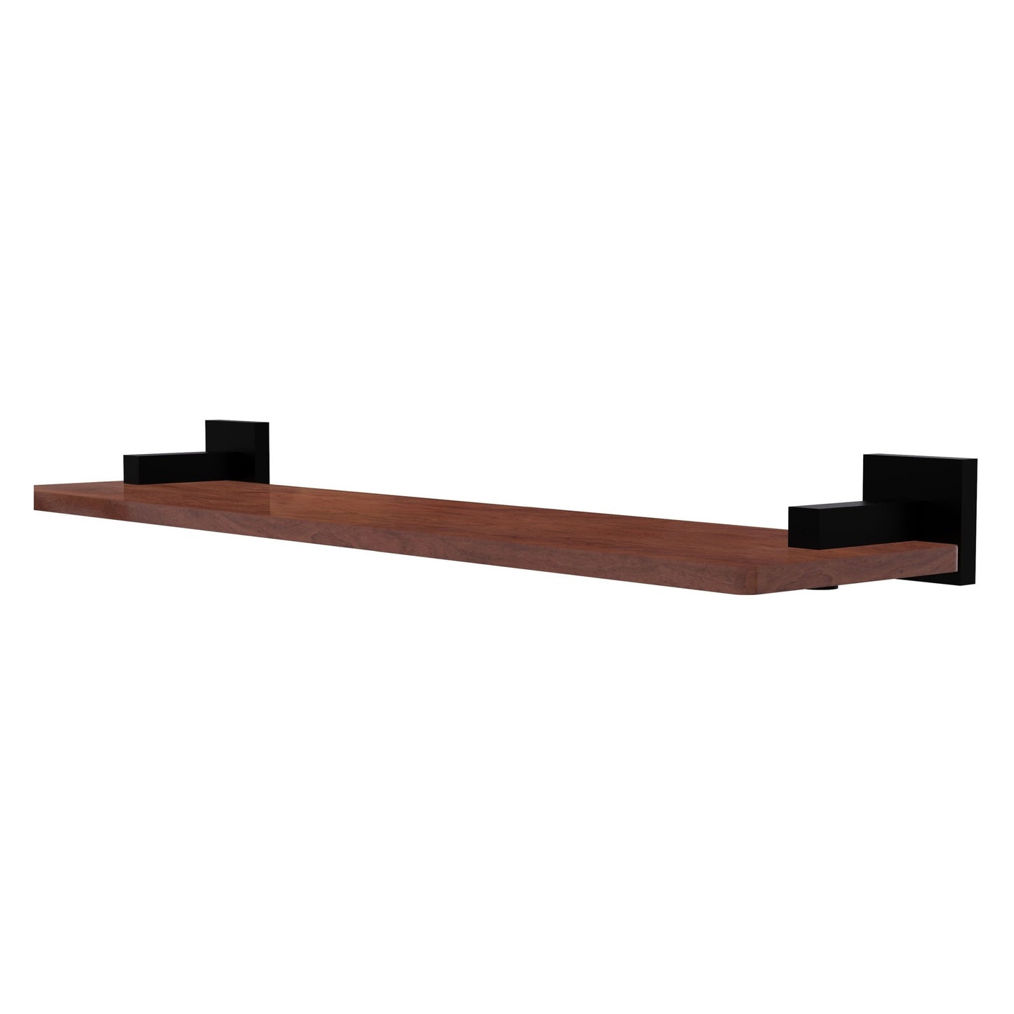 Allied Brass Montero 22" x 5" Matte Black Solid Brass Solid IPE Ironwood Shelf