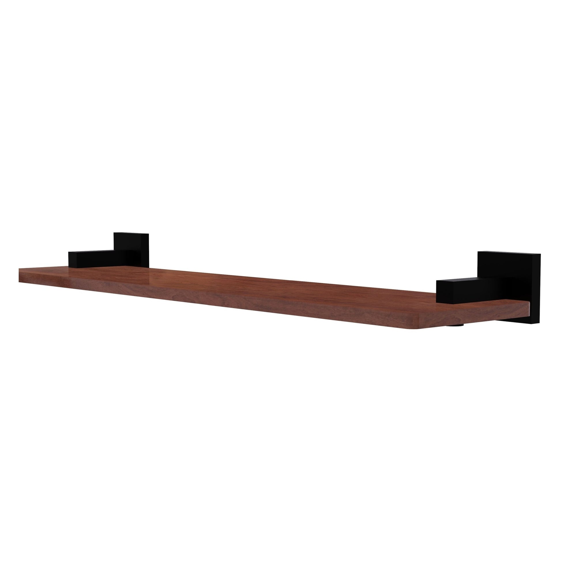 Allied Brass Montero 22" x 5" Matte Black Solid Brass Solid IPE Ironwood Shelf