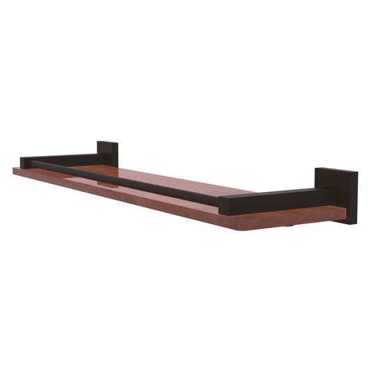 Allied Brass Montero 22" x 5" Oil Rubbed Bronze Solid Brass Solid IPE Ironwood Shelf With Gallery Rail