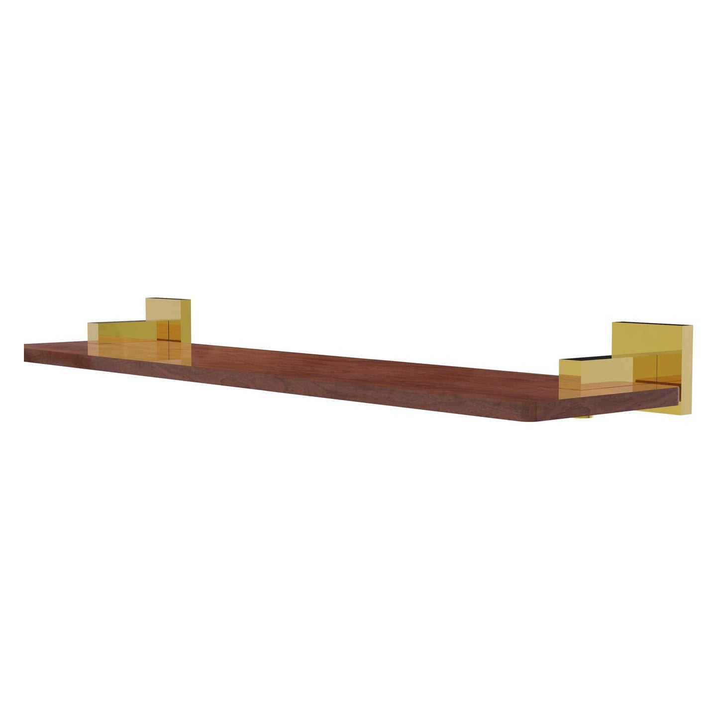 Allied Brass Montero 22" x 5" Polished Brass Solid Brass Solid IPE Ironwood Shelf