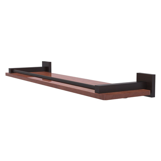 Allied Brass Montero 22" x 5" Venetian Bronze Solid Brass Solid IPE Ironwood Shelf With Gallery Rail