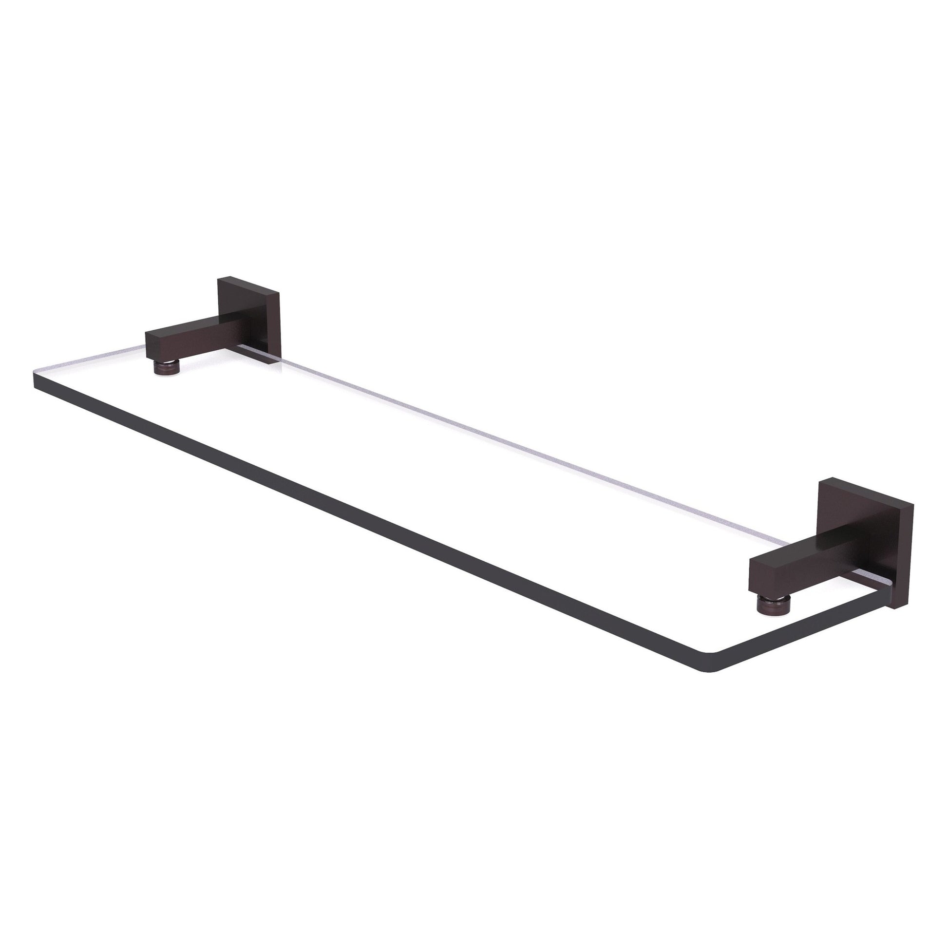 Allied Brass Montero 22" x 5.7" Antique Bronze Solid Brass Glass Vanity Shelf With Beveled Edges