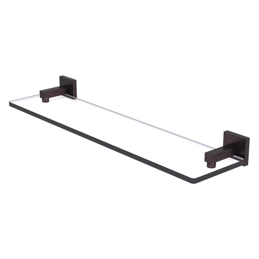 Allied Brass Montero 22" x 5.7" Antique Bronze Solid Brass Glass Vanity Shelf With Beveled Edges