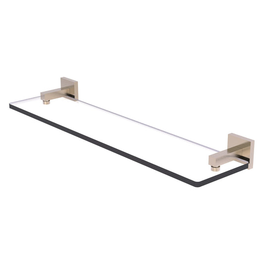 Allied Brass Montero 22" x 5.7" Antique Pewter Solid Brass Glass Vanity Shelf With Beveled Edges