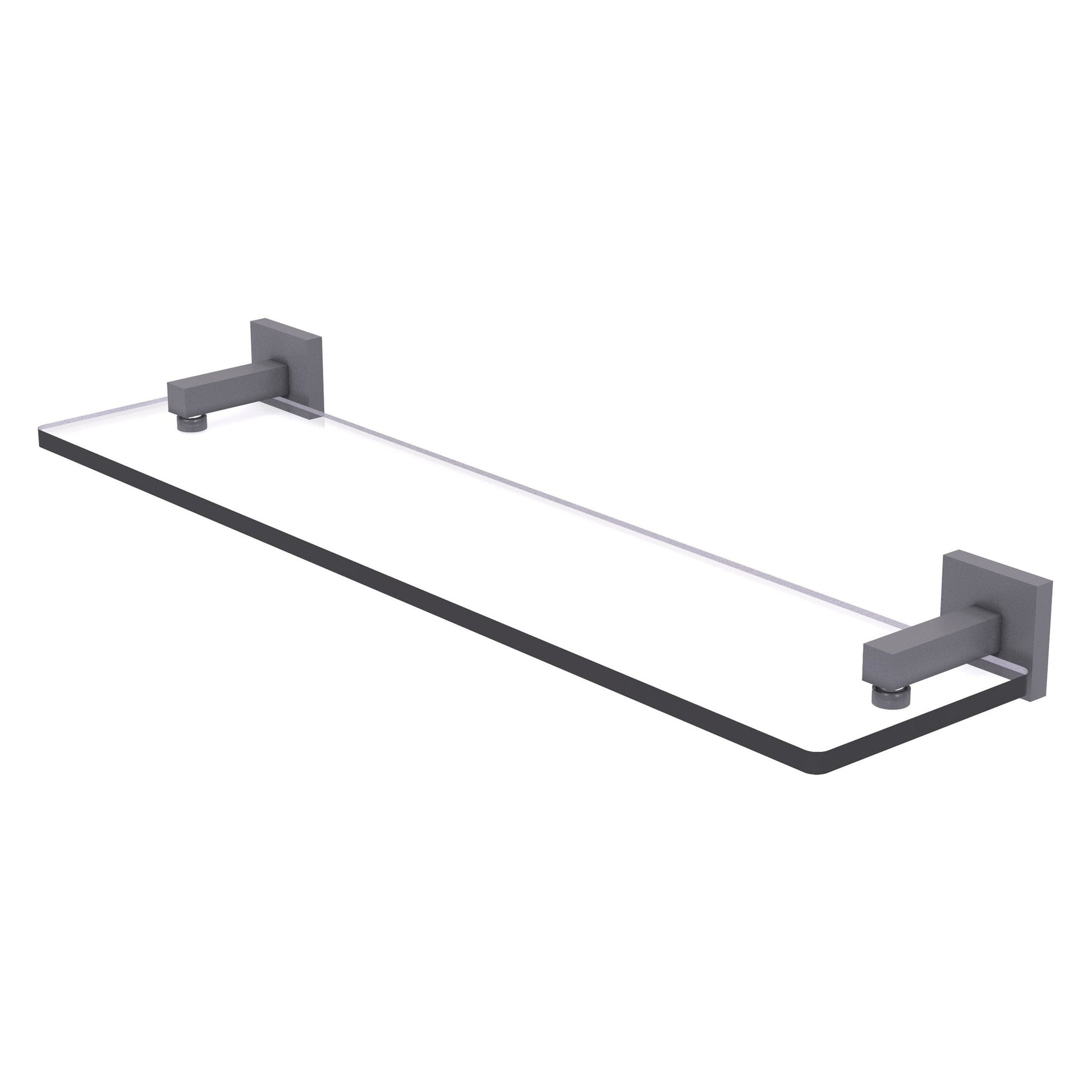 Allied Brass Montero 22" x 5.7" Matte Gray Solid Brass Glass Vanity Shelf With Beveled Edges