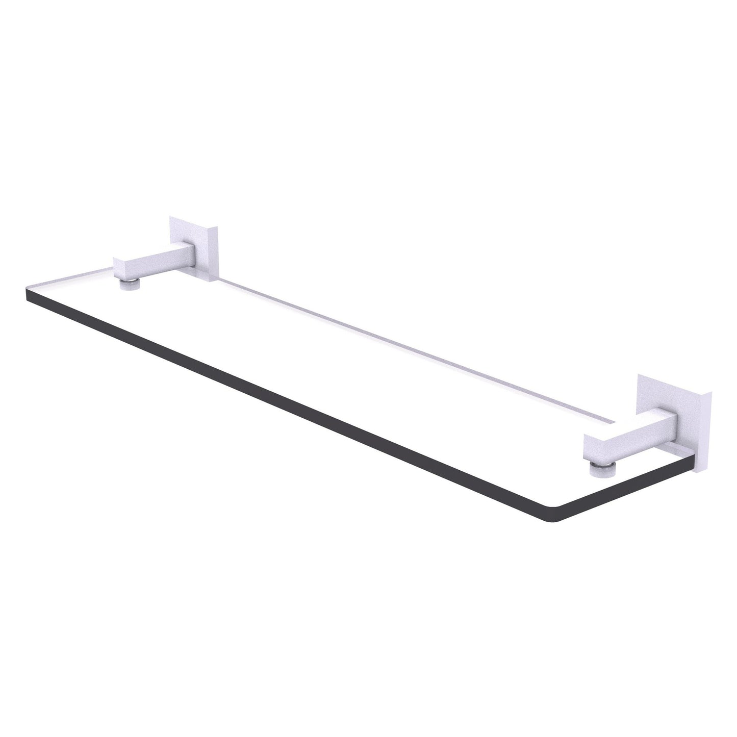 Allied Brass Montero 22" x 5.7" Matte White Solid Brass Glass Vanity Shelf With Beveled Edges