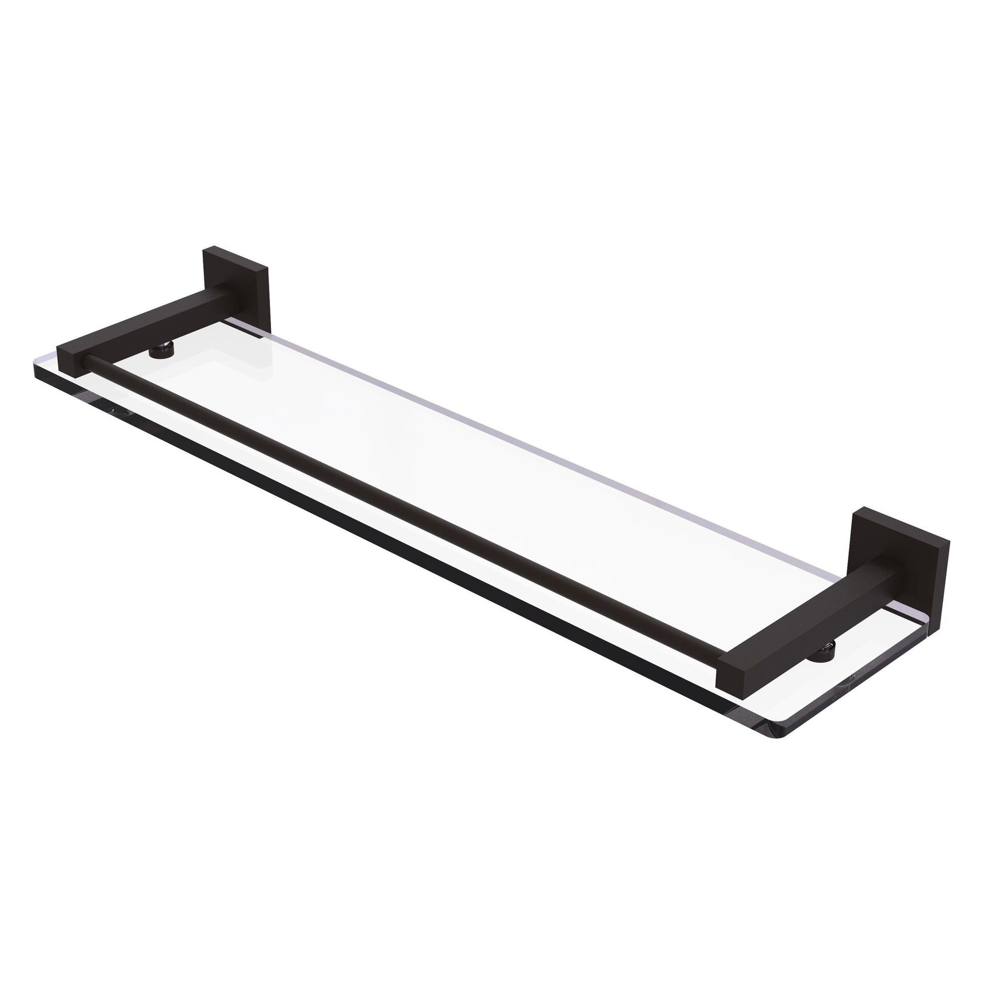 Allied Brass Montero 22" x 5.7" Oil Rubbed Bronze Solid Brass Glass Shelf With Gallery Rail