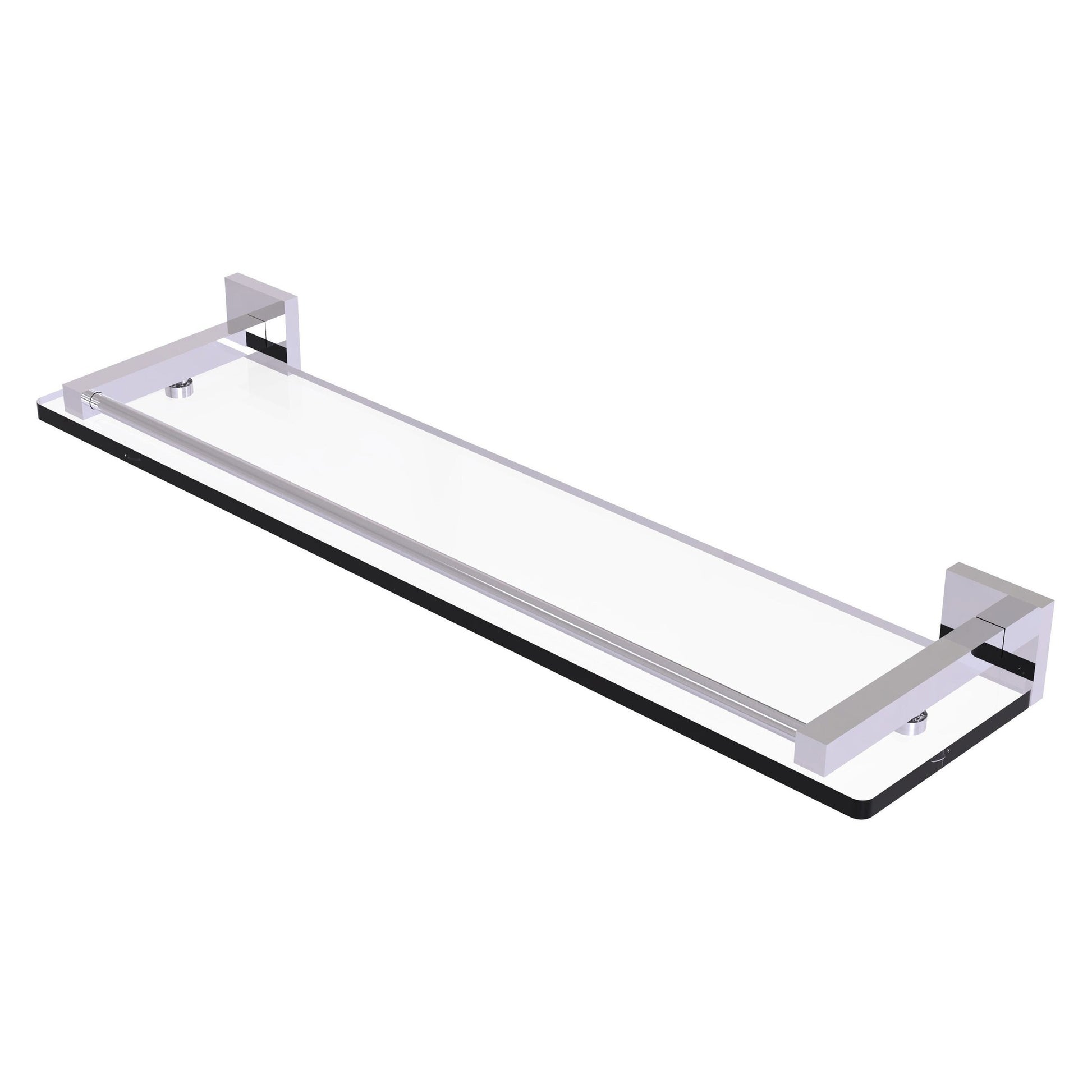Allied Brass Montero 22" x 5.7" Polished Chrome Solid Brass Glass Shelf With Gallery Rail