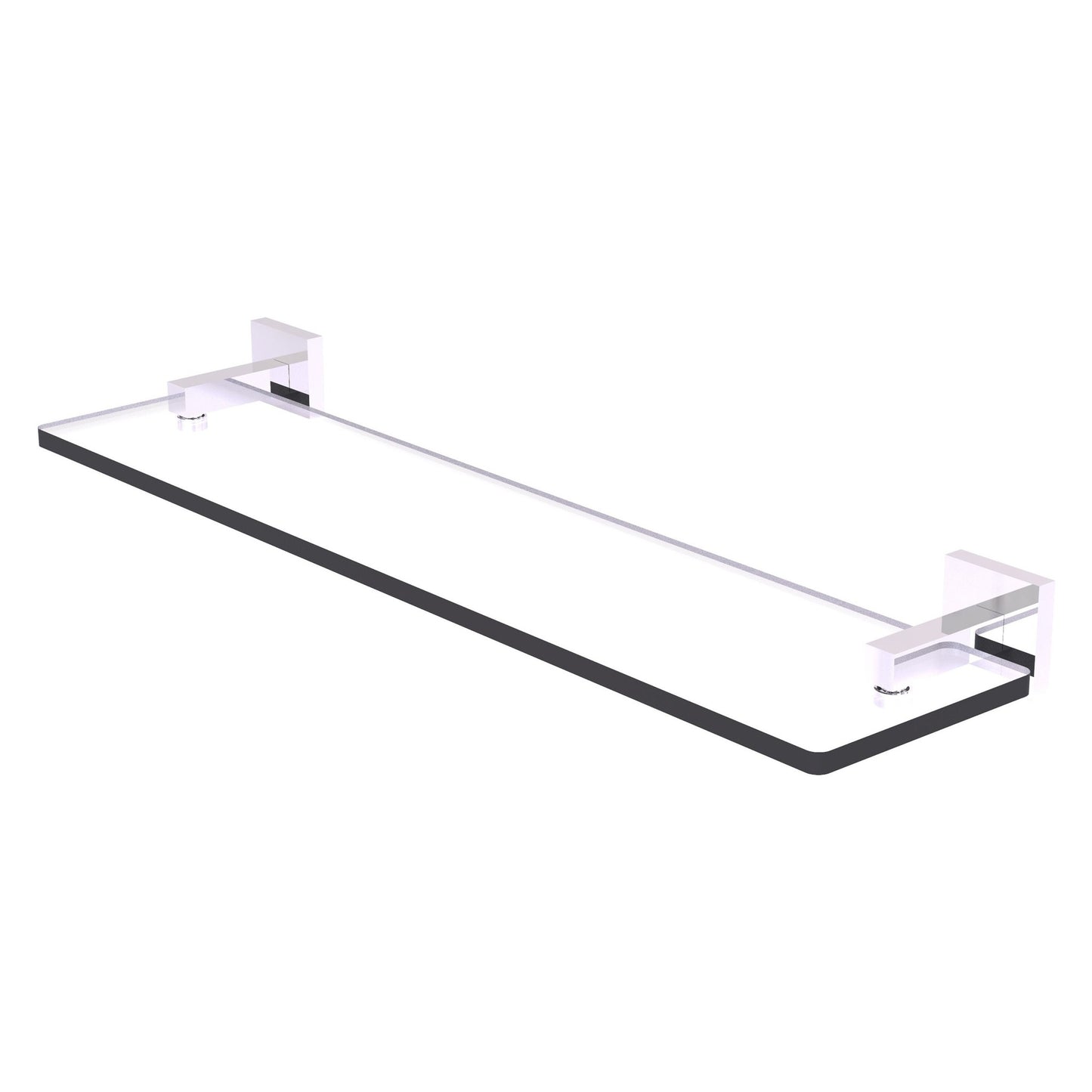 Allied Brass Montero 22" x 5.7" Polished Chrome Solid Brass Glass Vanity Shelf With Beveled Edges