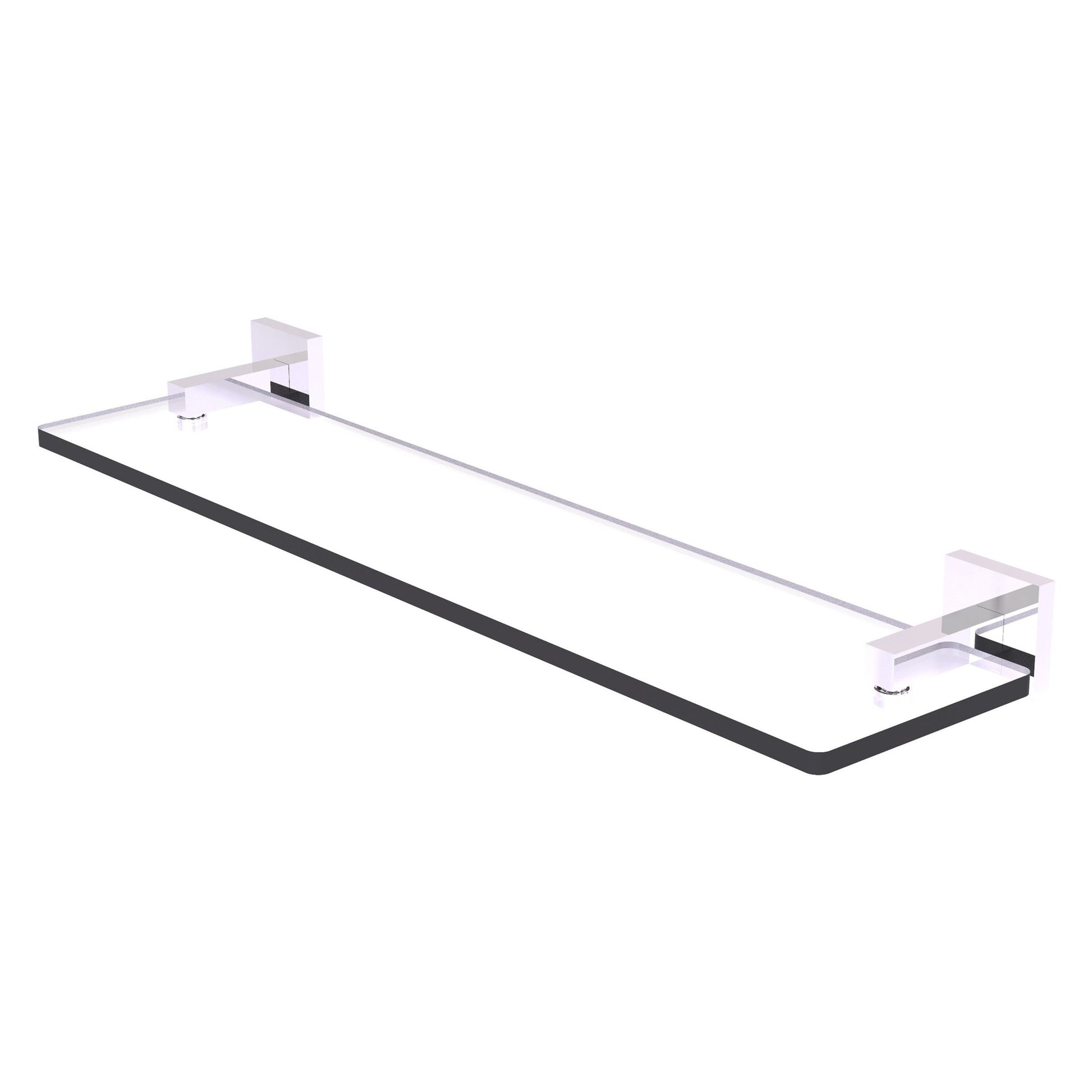 Allied Brass Montero 22" x 5.7" Polished Chrome Solid Brass Glass Vanity Shelf With Beveled Edges