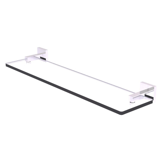 Allied Brass Montero 22" x 5.7" Polished Chrome Solid Brass Glass Vanity Shelf With Beveled Edges