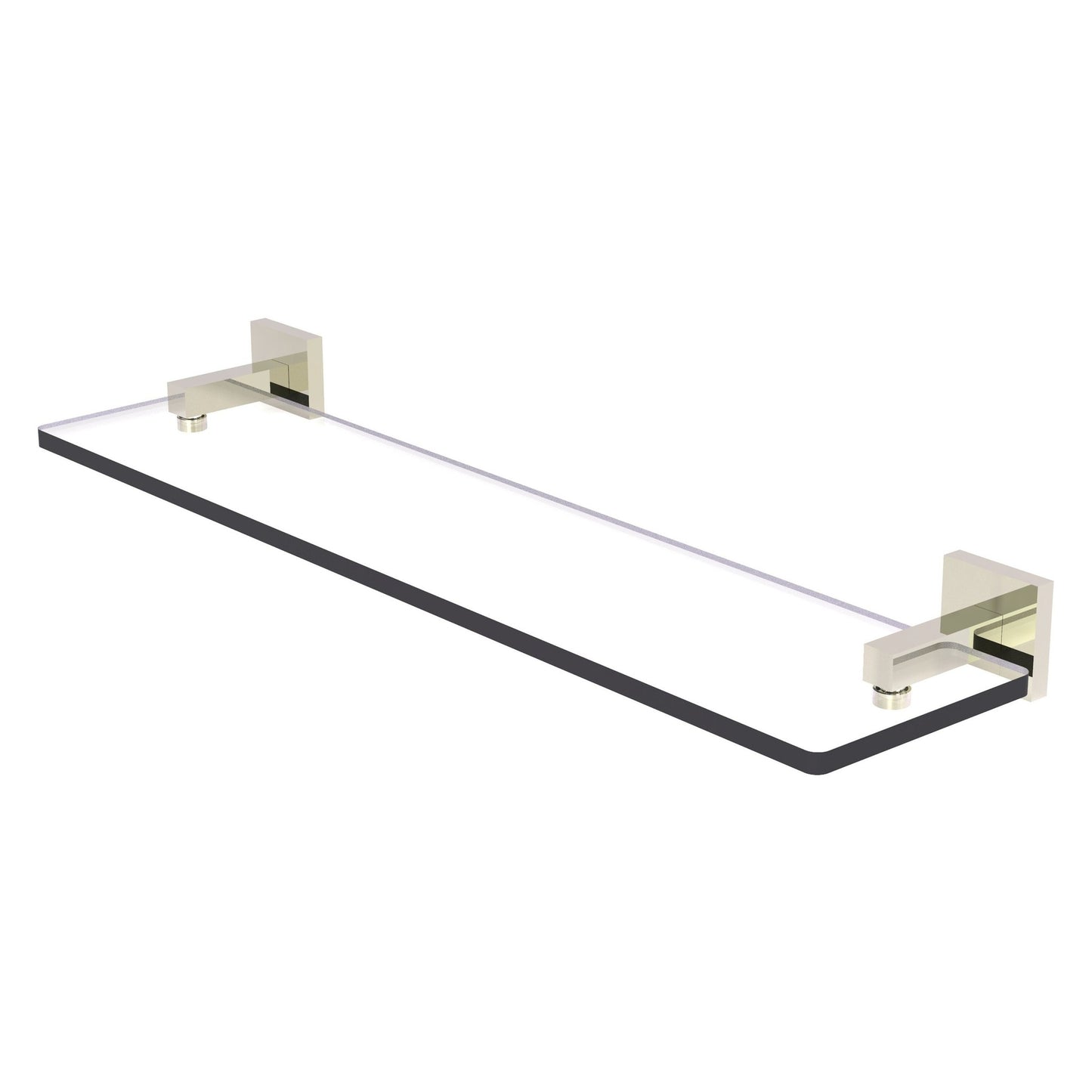 Allied Brass Montero 22" x 5.7" Polished Nickel Solid Brass Glass Vanity Shelf With Beveled Edges