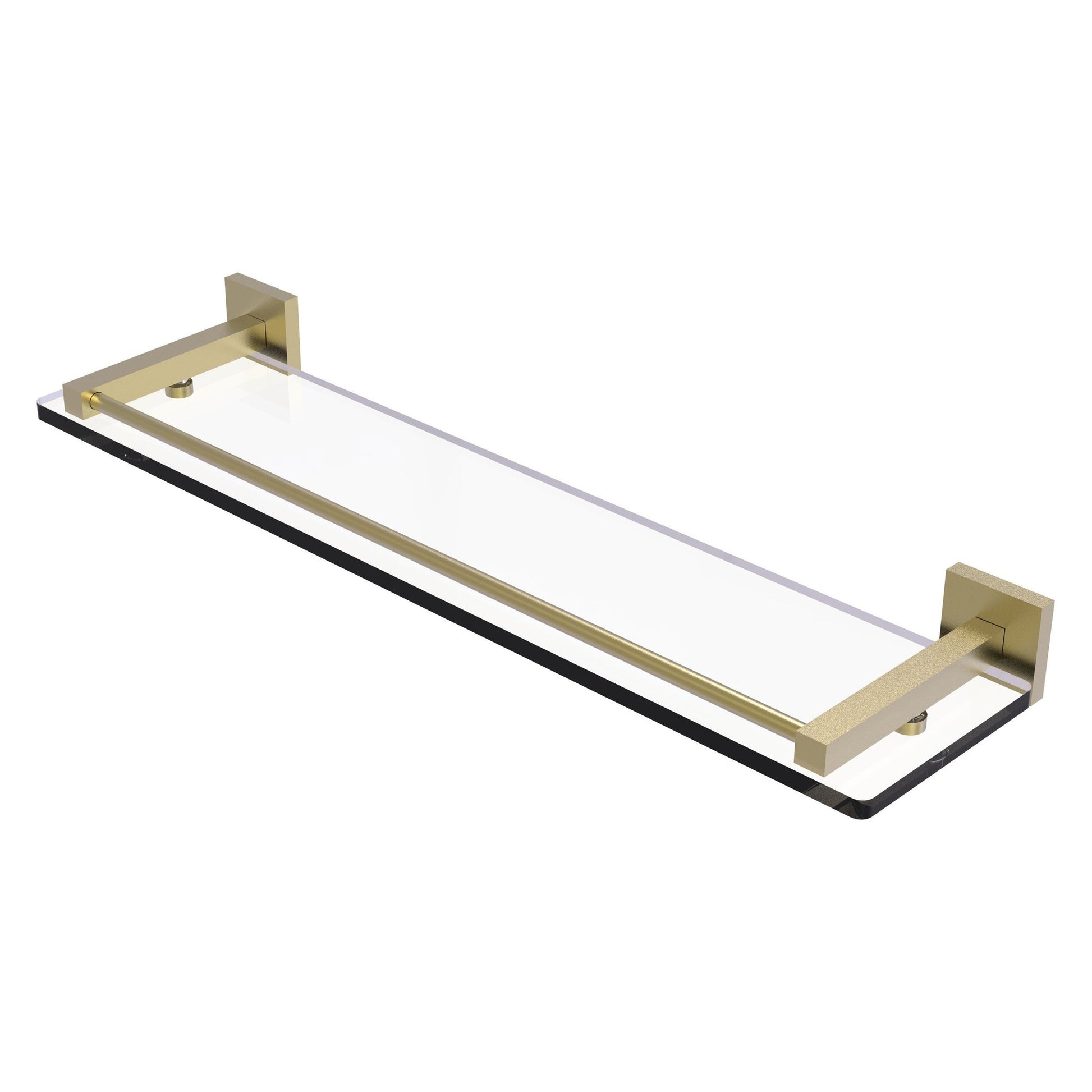 Allied Brass Montero 22" x 5.7" Satin Brass Solid Brass Glass Shelf With Gallery Rail