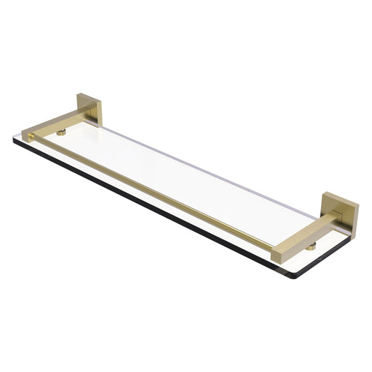 Allied Brass Montero 22" x 5.7" Satin Brass Solid Brass Glass Shelf With Gallery Rail