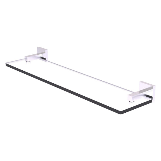 Allied Brass Montero 22" x 5.7" Satin Chrome Solid Brass Glass Vanity Shelf With Beveled Edges