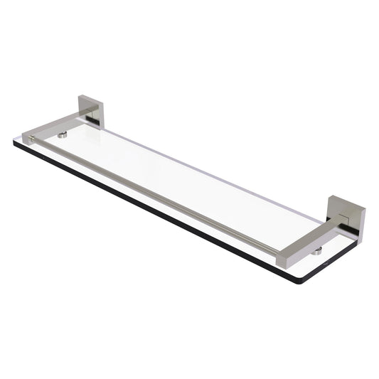 Allied Brass Montero 22" x 5.7" Satin Nickel Solid Brass Glass Shelf With Gallery Rail