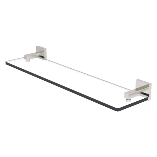 Allied Brass Montero 22" x 5.7" Satin Nickel Solid Brass Glass Vanity Shelf With Beveled Edges