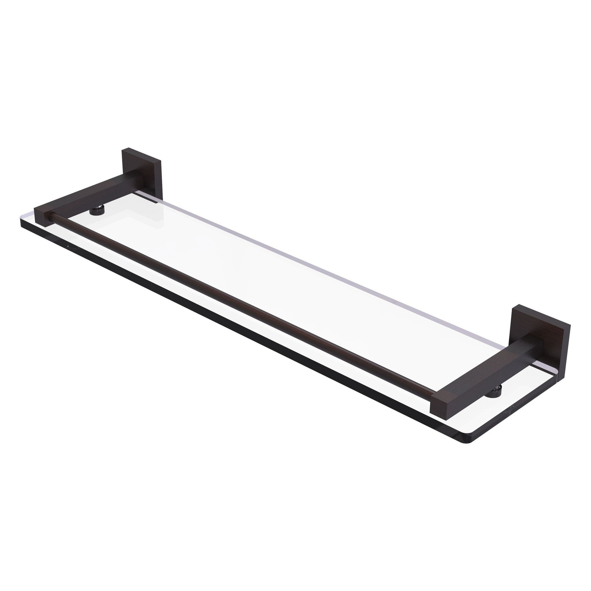 Allied Brass Montero 22" x 5.7" Venetian Bronze Solid Brass Glass Shelf With Gallery Rail